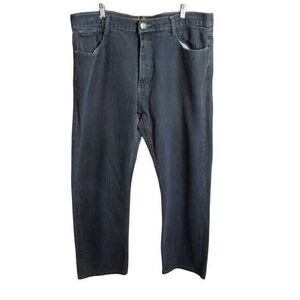 Chams Mens Size 40 Light Black  Solid Straight Leg Jeans